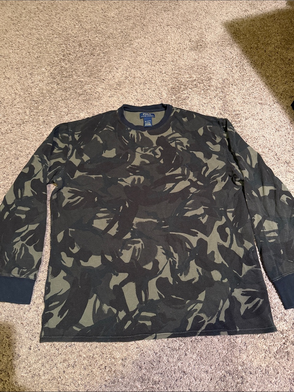 Polo by Ralph Lauren Men’s Long-Sleeve Camouflage Thermal Shirt Olive/Black 2XL